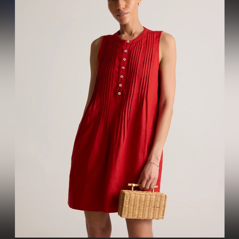Quince Chile Red Sleeveless Mini Dress